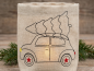 Preview: Retro Auto Weihnachts Set - redwork Stickdatei
